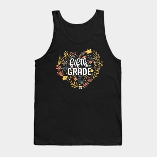 Fifth Grade Floral Heart Back To School Tank Top